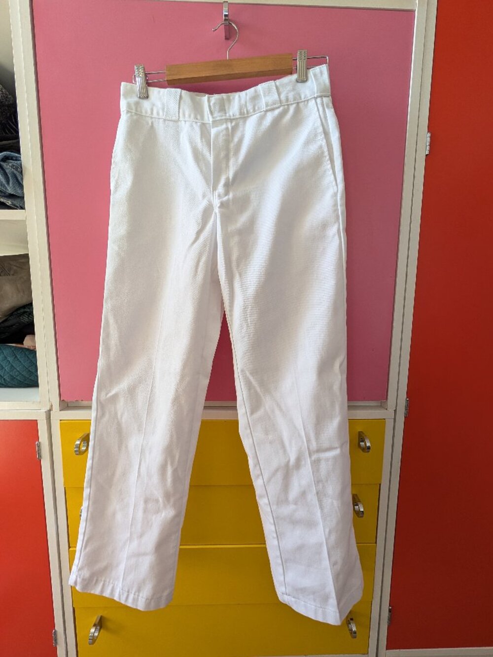 Dickies 874 Original Fit Workwear Pants White Straight Leg Size 30x30